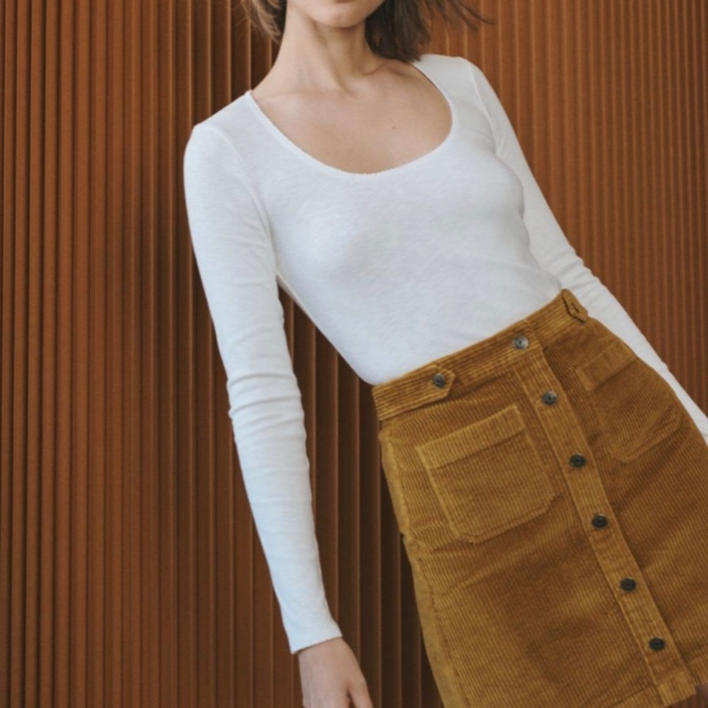 Madewell Scoopneck Long Sleeve Baby Tee